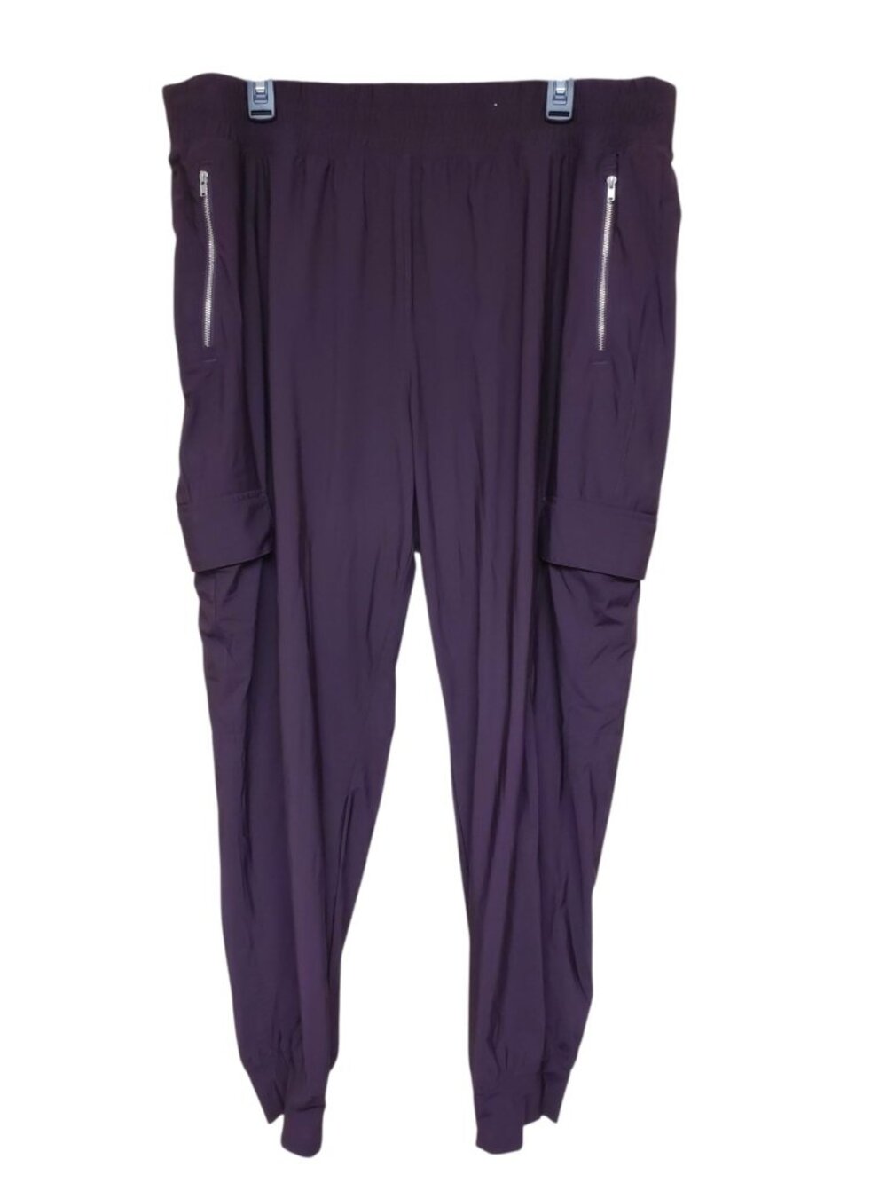 Old Navy Active Women's Dark Plum Purple Sleektech Go-Dry Pull On Joggers Sz XL